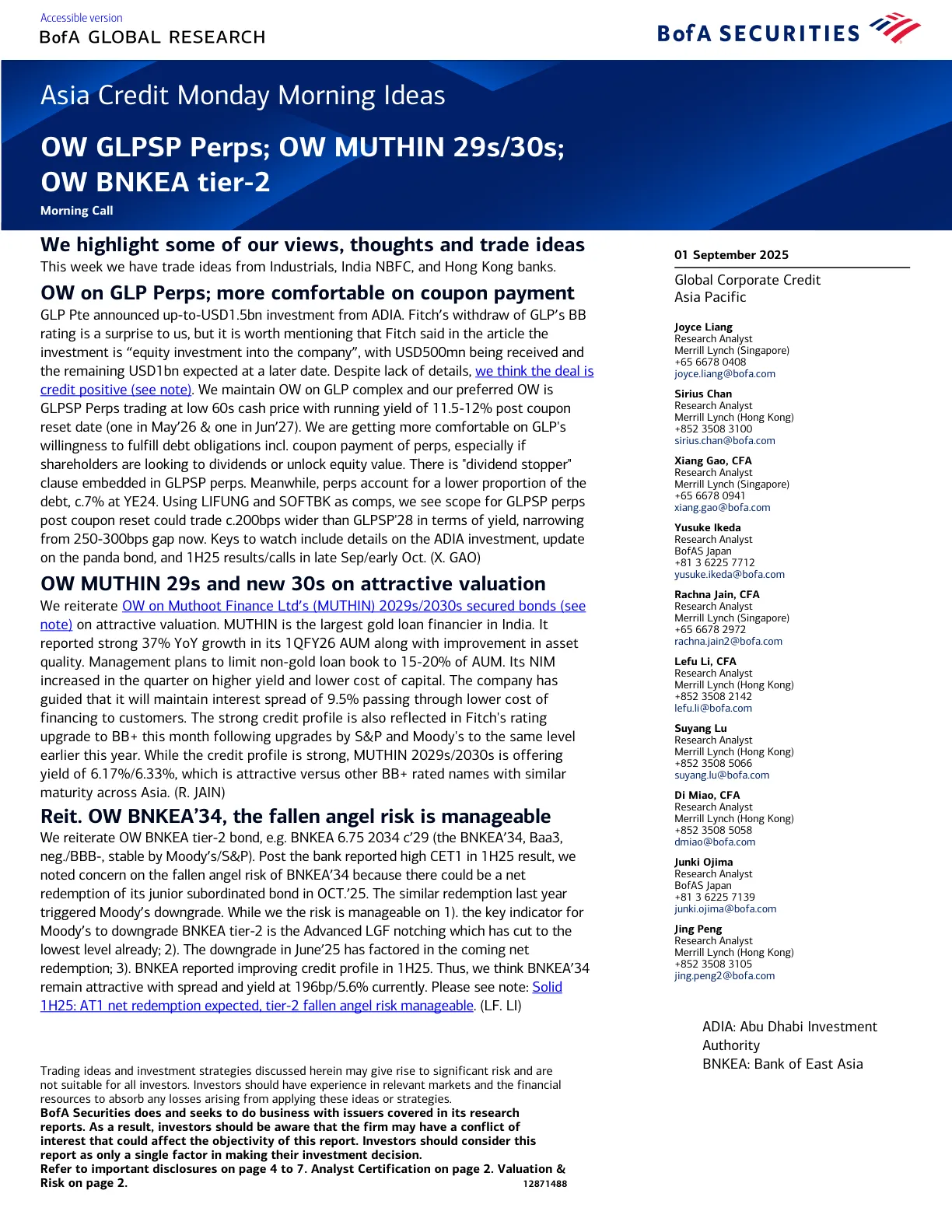 2025-09-01-BofA Global Research-Asia Credit Monday Morning Ideas OW GLPSP Perps; OW MUTHIN.pdf