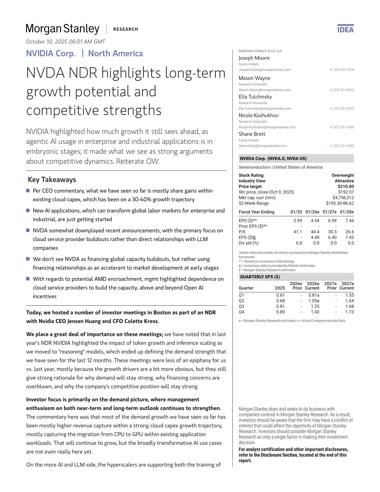 摩根士丹利-英伟达投资者日强调长期增长潜力和竞争优势【14页】_PDF