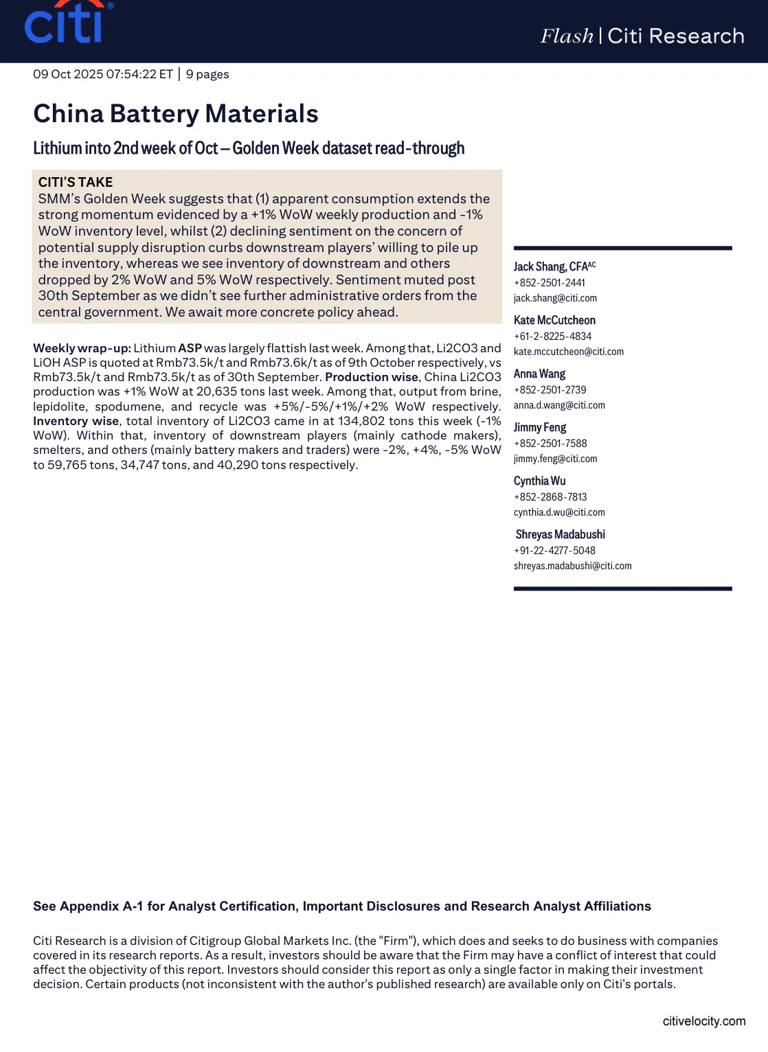 Citi Research-中国电池材料：锂进入10月第二周——黄金周数据解读-20231009【9页】_PDF