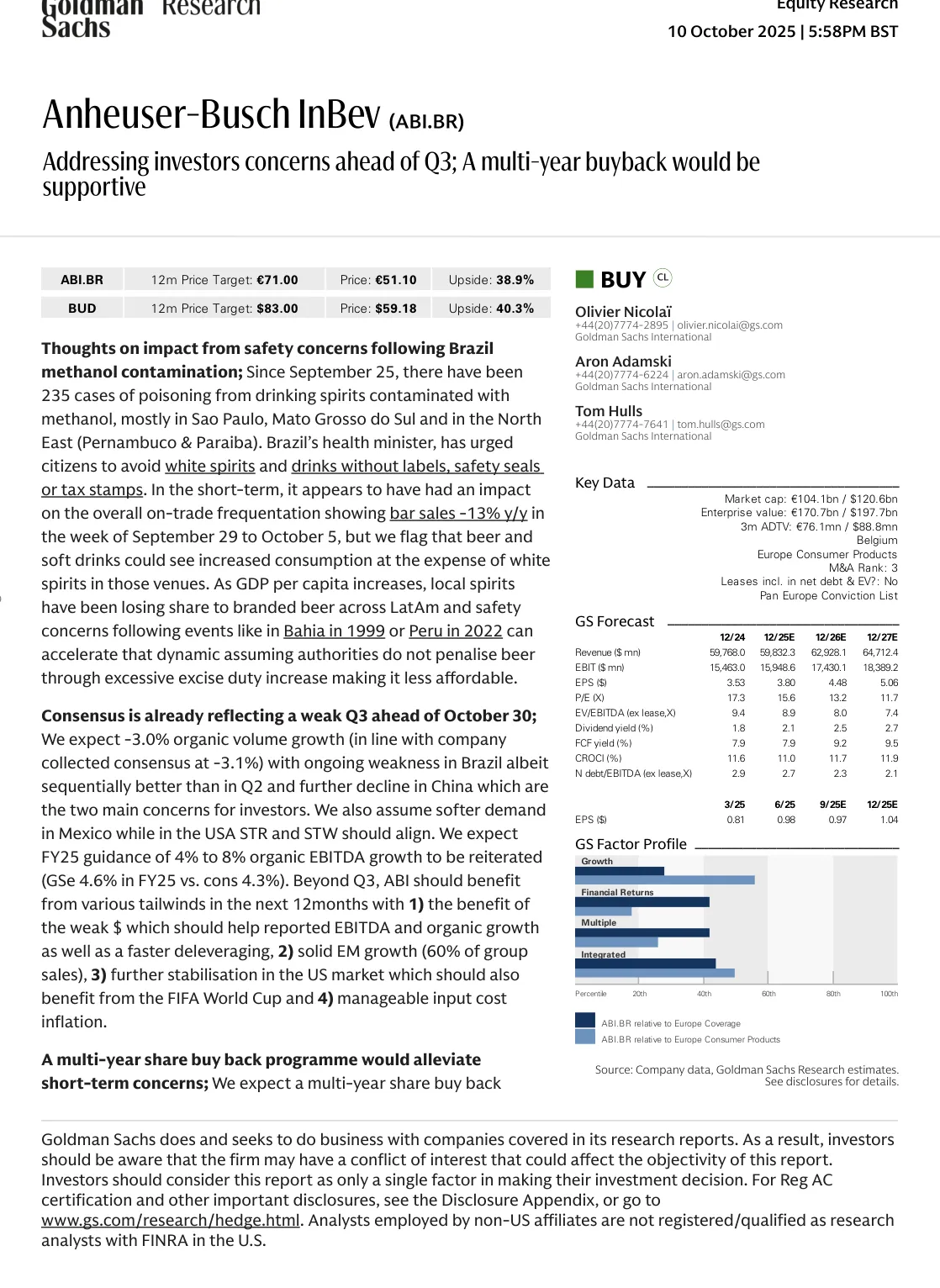 高盛-解决投资者对第三季度的担忧：多年回购将提供支持-20251011【12页】_PDF