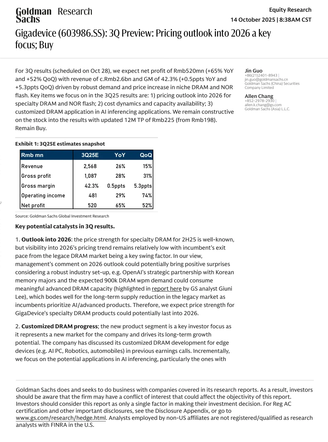 高盛-兆易创新(603986.SS)三季报：2026年定价展望成焦点：买入-20251014【4页】_PDF