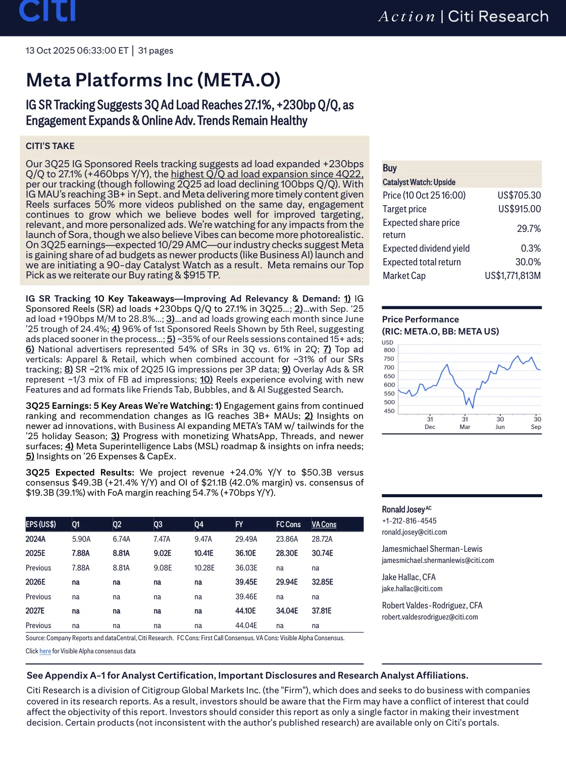 Citi（花旗银行） Research-Meta广告增长强劲：用户参与度提升【31页】_PDF