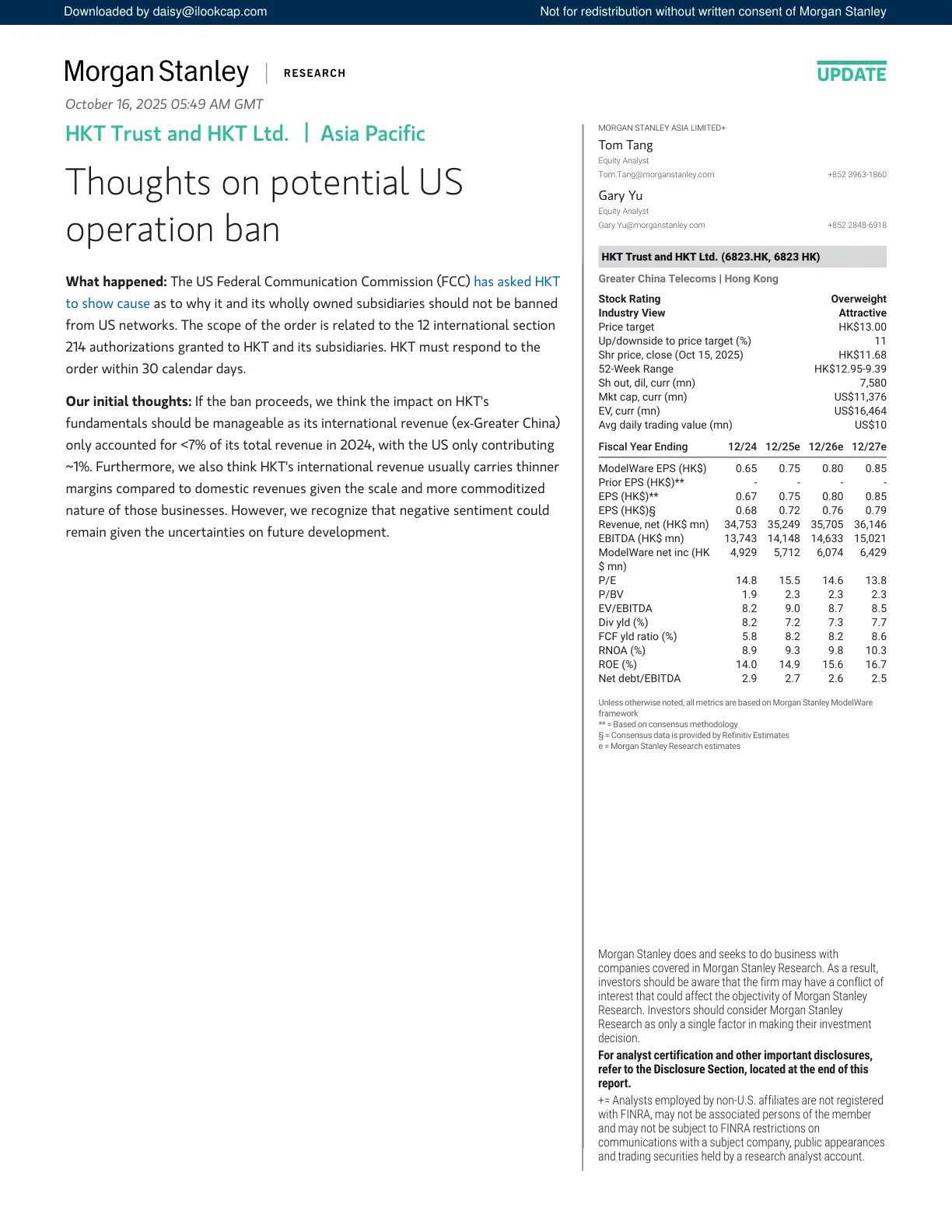 HKT Trust and HKT Ltd._ Thoughts on potential US operation ban_PDF