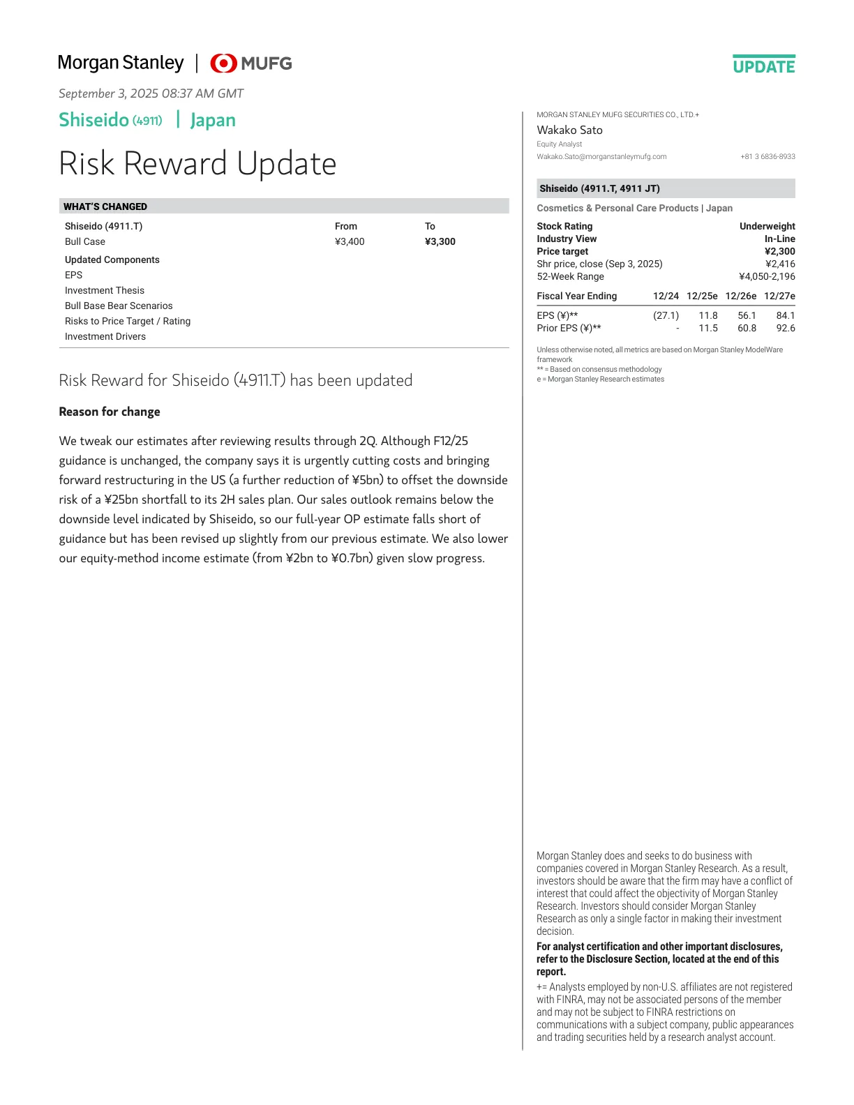 Shiseido_ Risk Reward Update_PDF