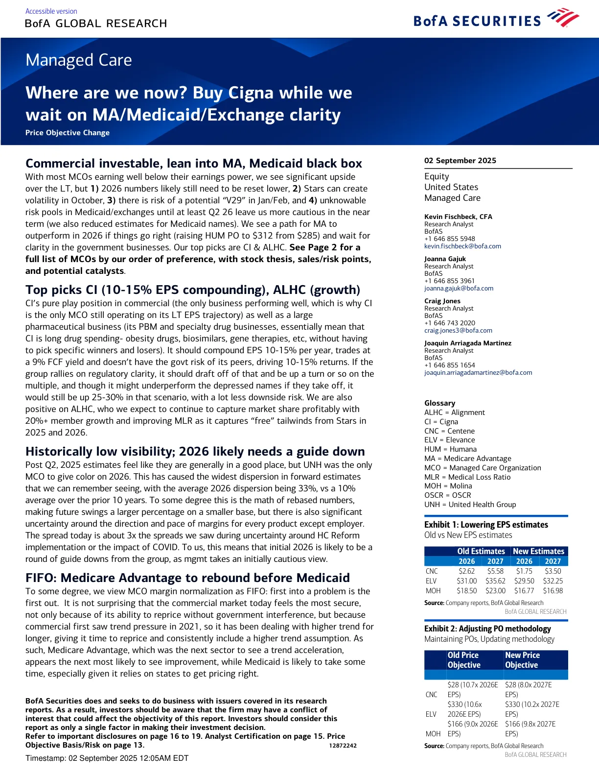20250901-BofA-Managed Care_Where are we now- Buy Cigna while we wait on MA-Medicaid-Exchange clarity.pdf