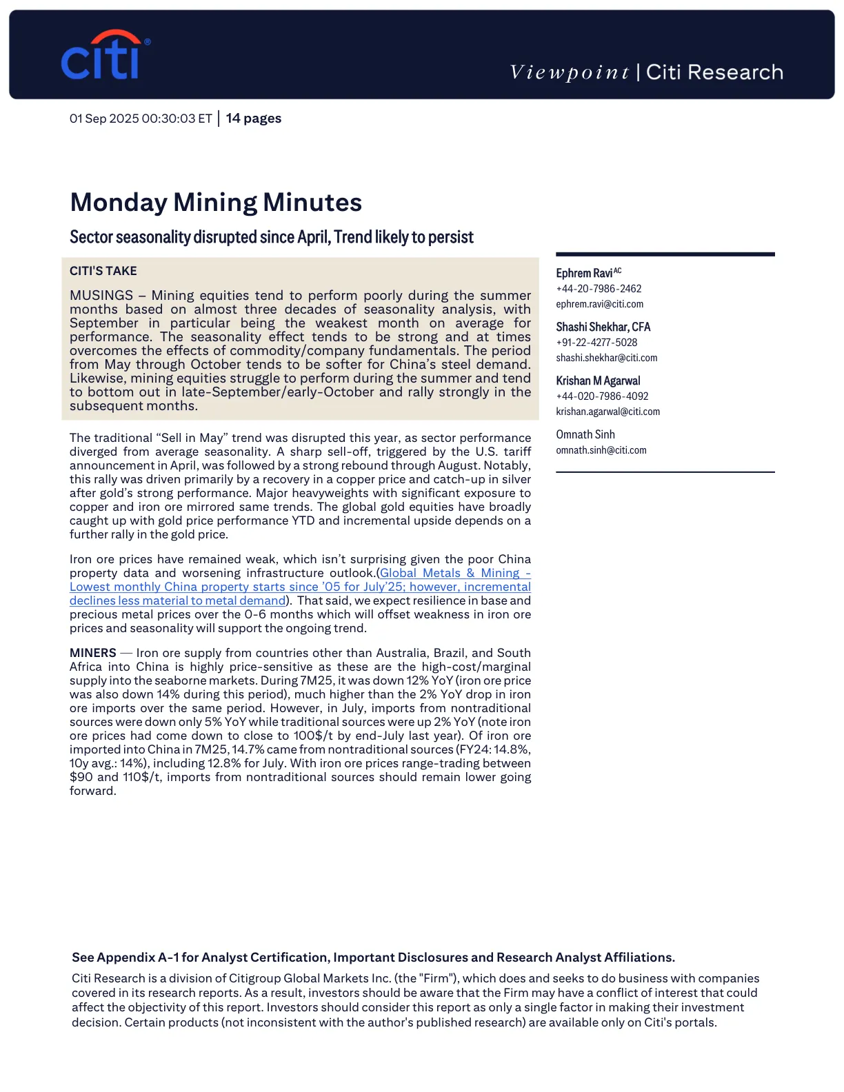 20250901-CITI-Monday Mining Minutes：Sector seasonality disrupted since April， Trend likely to persis.pdf