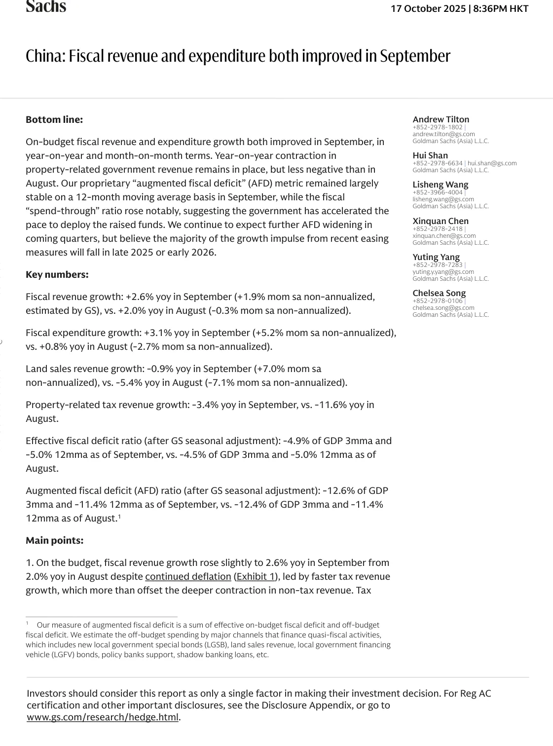 高盛-中国财政收入和支出均改善-20251017【5页】_PDF