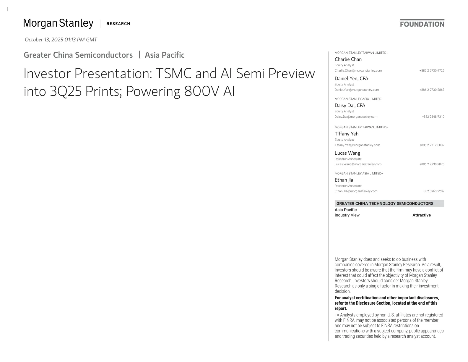 摩根士丹利-大中华区半导体：台积电与AI半导体展望-20251013【58页】_PDF
