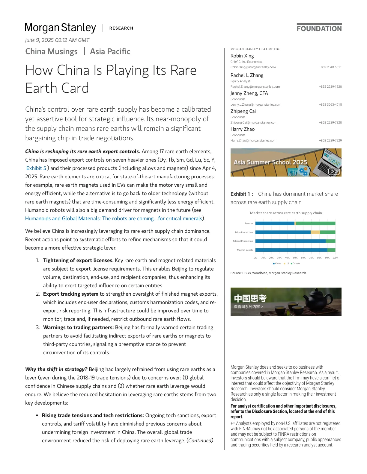 摩根士丹利-中国稀土：中国如何打好稀土这张牌-20250609【8页】_PDF