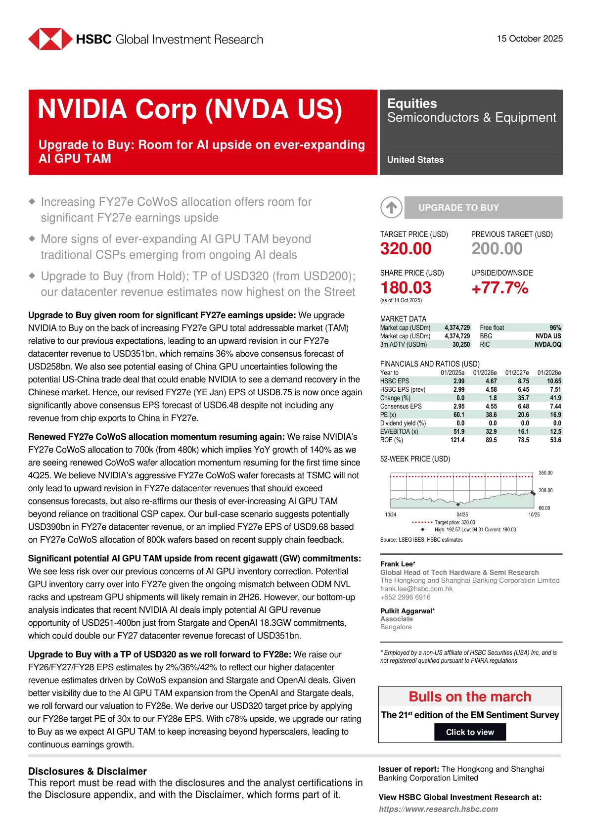 汇丰-英伟达：AI GPU TAM扩展带来上行空间-NVIDIA Corp：Room for AI Upside on Ever-Expanding AI GPU TAM-20251015【17页】_PDF